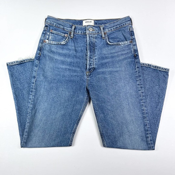 AGOLDE Riley High Rise Straight Crop Jeans Silence - Picture 2 of 11